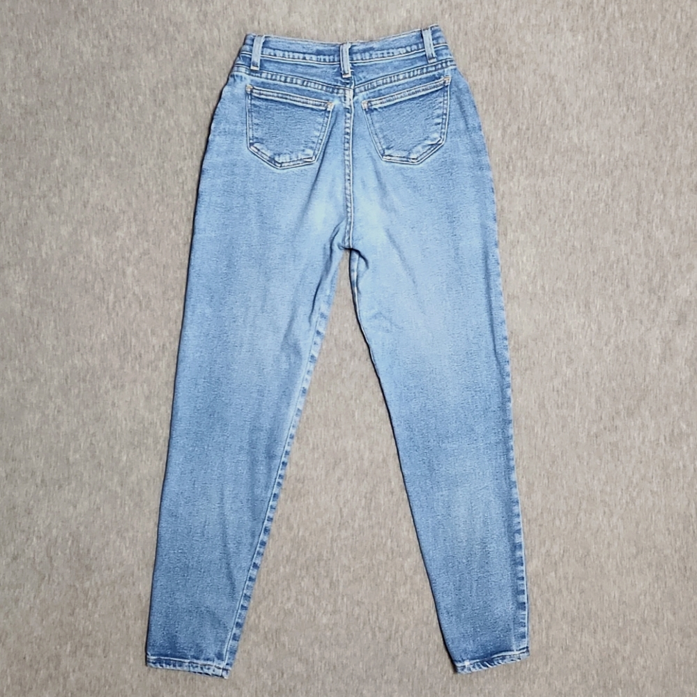 RARE!! Vintage 90's X-AM Brand High Rise Tapered Leg "Mom" Fit Light Wash Jeans - Picture 4 of 15
